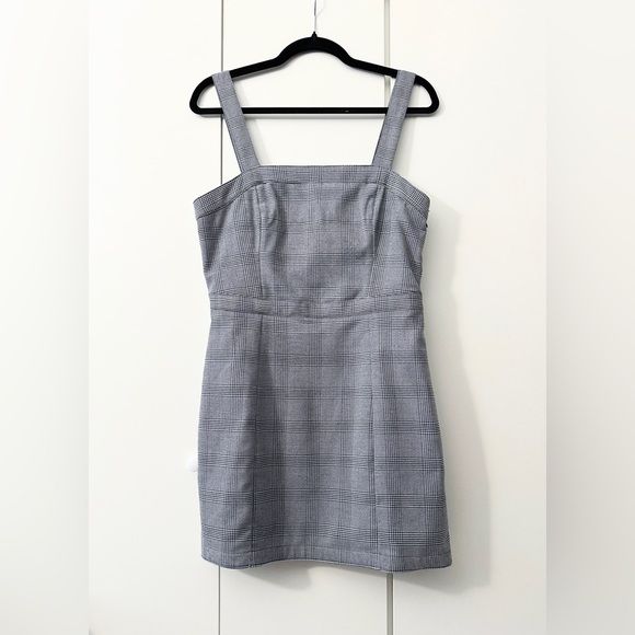 Abercrombie & Fitch Plaid Houndstooth Pinafore Dress - Grey/Black - MP - Picture 4 of 13